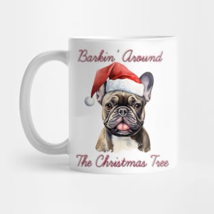 Christmas French Bulldog Dog in Santa Hat Mug